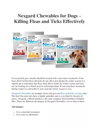 Nexgard Chewables for Dogs – Killing Fleas and Ticks Effectively