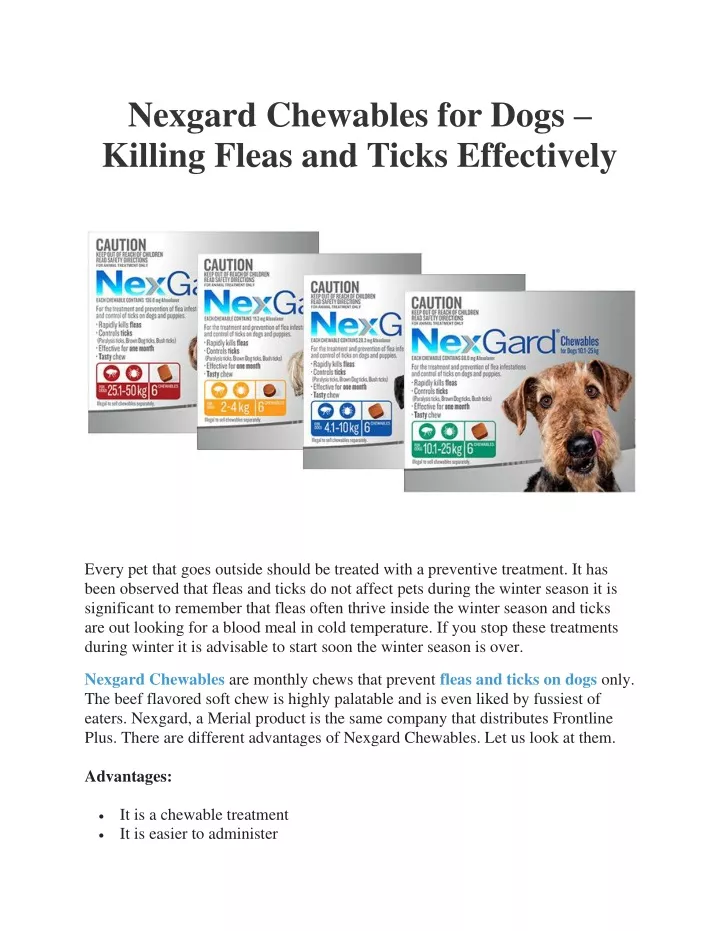 nexgard chewables for dogs killing fleas