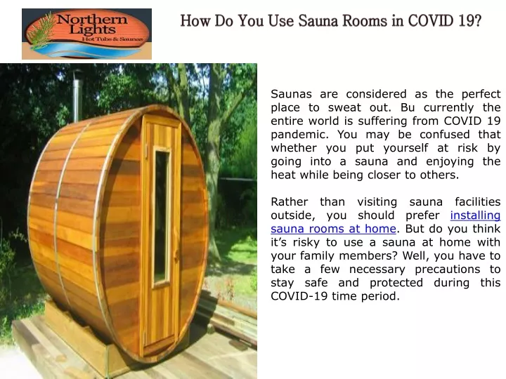 how do you use sauna rooms in covid 19
