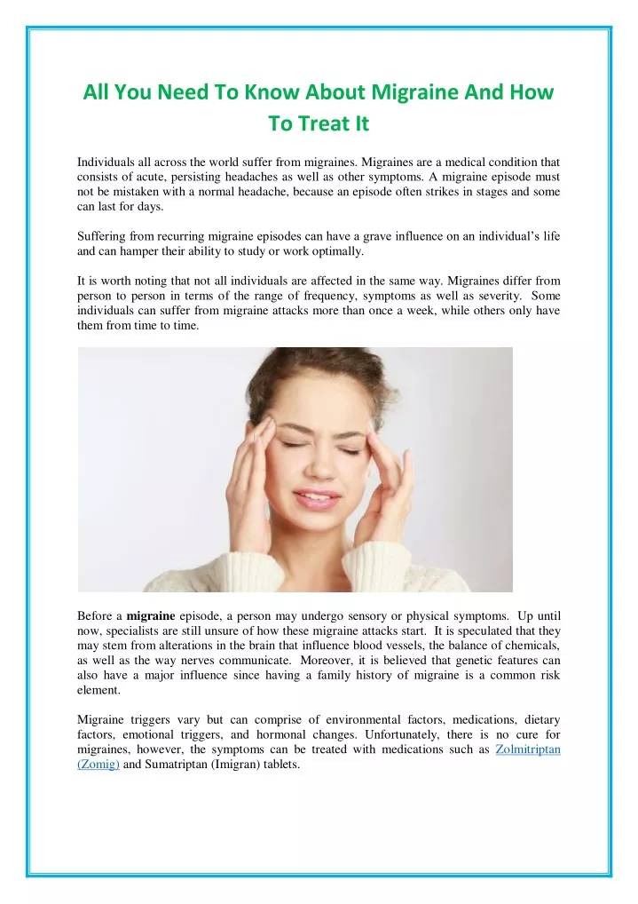 all you need to know about migraine