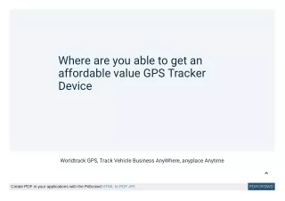 Where are you able to get an affordable value GPS Tracker Device