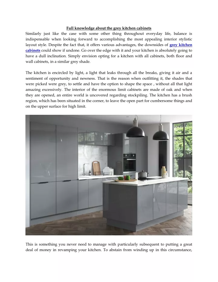 full knowledge about the grey kitchen cabinets
