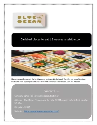 carlsbad places to eat blueoceansushibar com