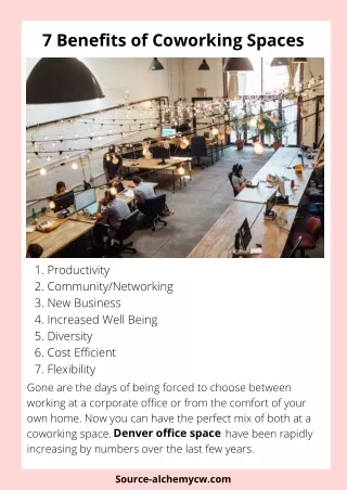 7 Benefits of Co-working Spaces