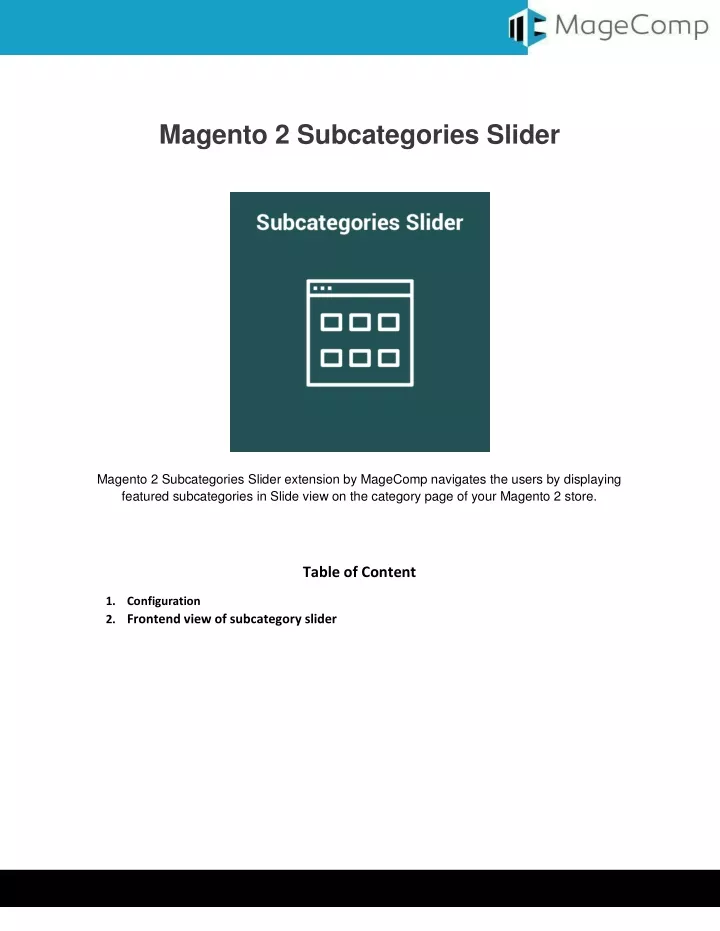 magento 2 subcategories slider