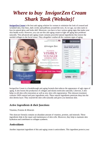 Where can i buy InvigorZen Cream Read Reviews & Scam!