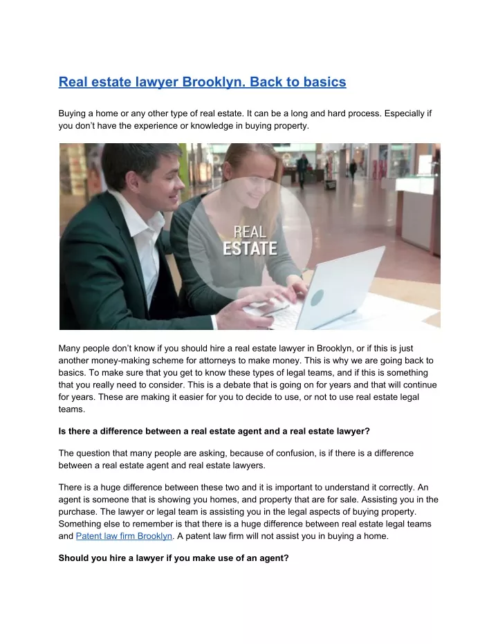 real estate lawyer brooklyn back to basics