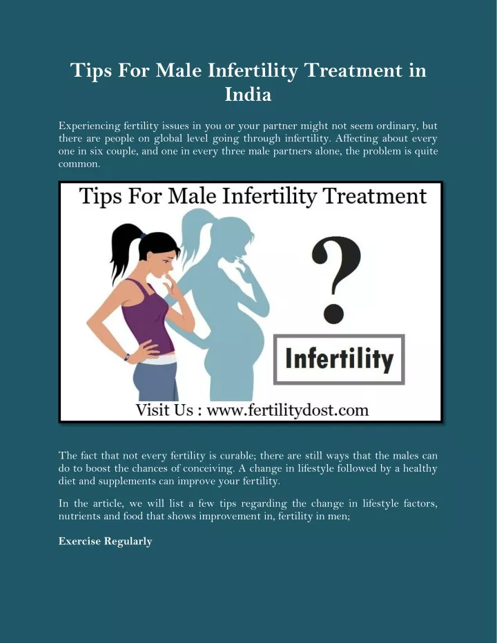 tips for male infertility treatment in india