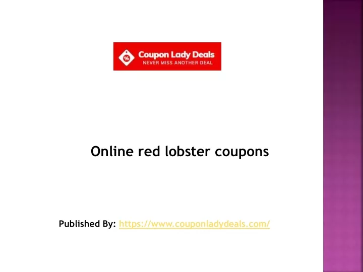 online red lobster coupons published by https