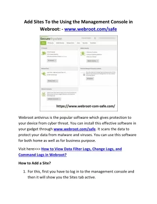 add sites to the using the management console