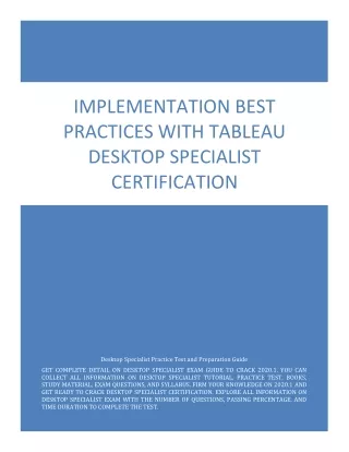 implementation best practices with tableau