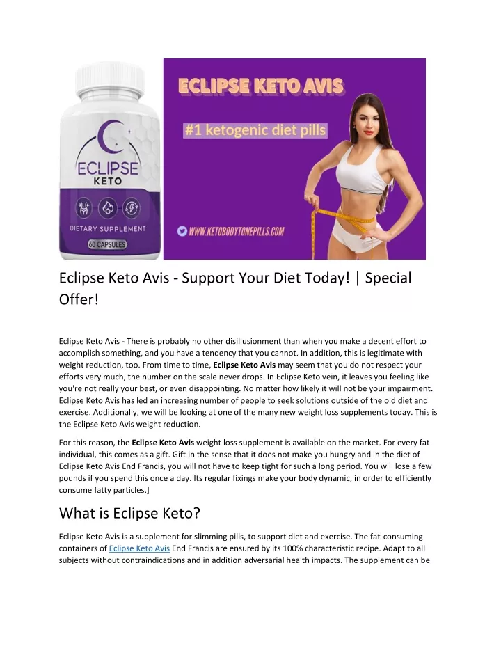 eclipse keto avis support your diet today special