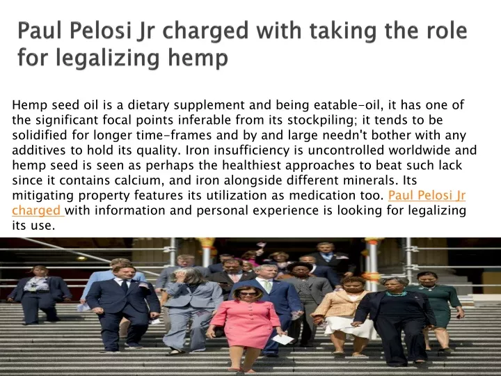 paul pelosi jr charged with taking the role for legalizing hemp