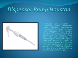 Dispenser Pump Houston