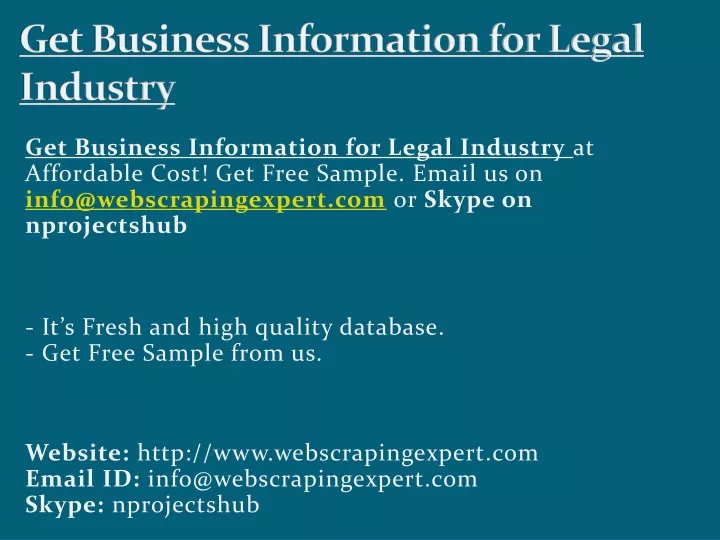 get business information for legal industry