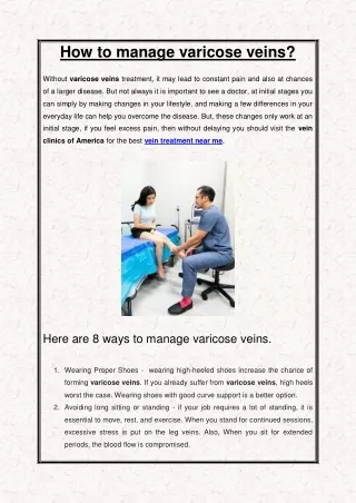 How to manage varicose veins?