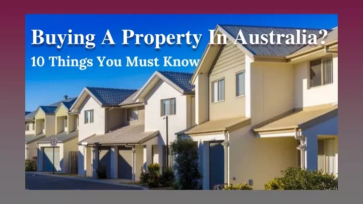 buying a property in australia