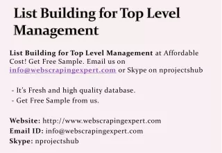 list building for top level management