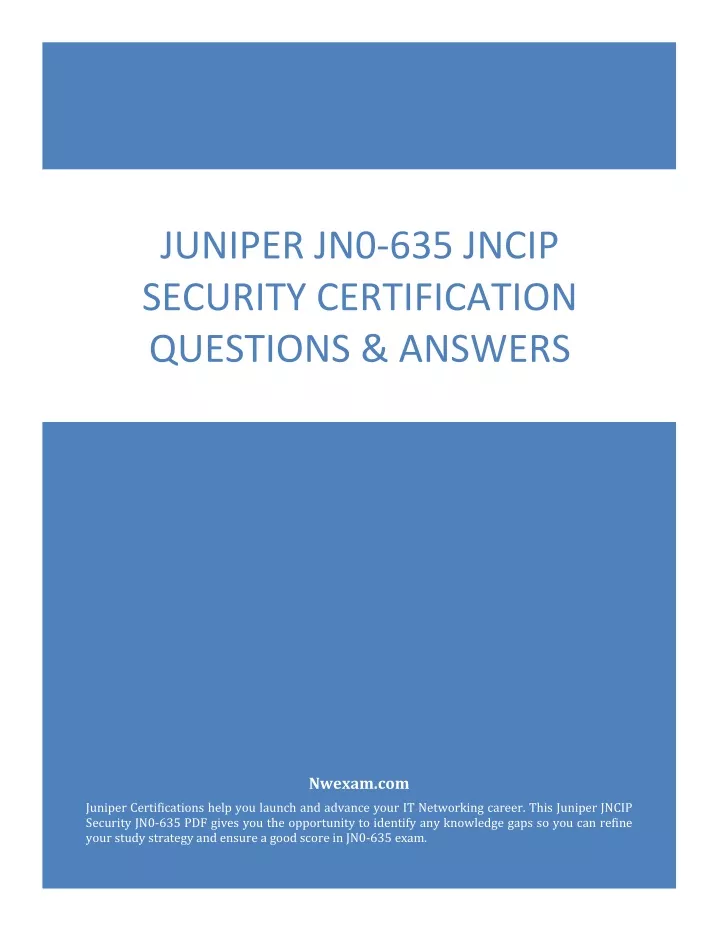 juniper jn0 635 jncip security certification