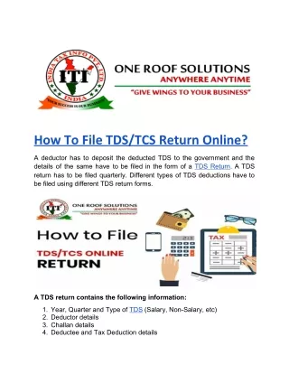 How To File TDS/TCS Return Online?