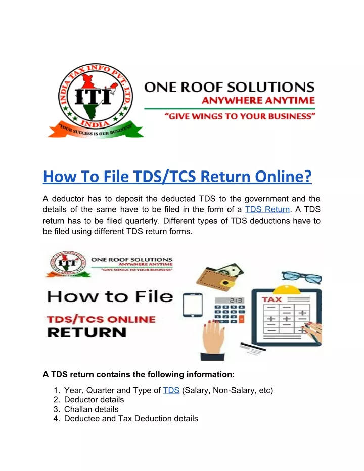 how to file tds tcs return online