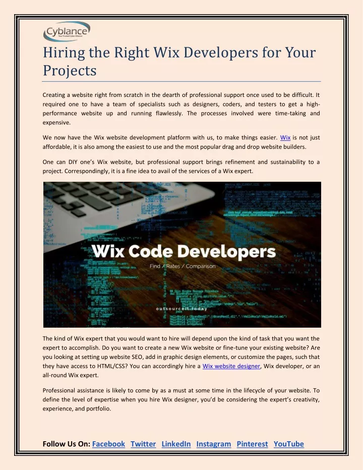 hiring the right wix developers for your projects