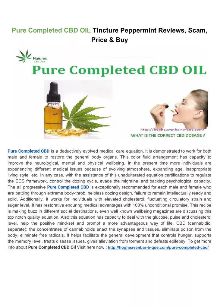 pure completed cbd oil tincture peppermint