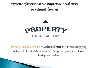 Important Factors That Can Impact Your Real Estate Investment Decision