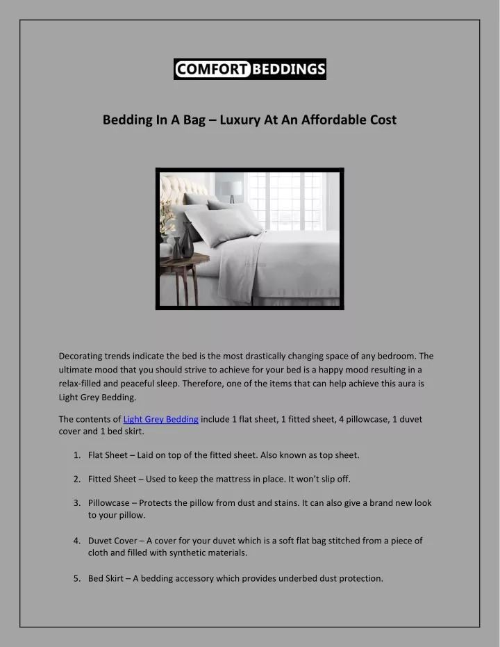 bedding in a bag luxury at an affordable cost