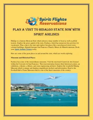 Plan a visit to Hidalgo State now with Spirit Airlines