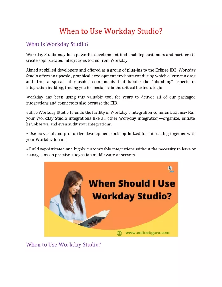 when to use workday studio