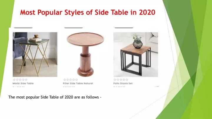 most popular styles of side table in 2020