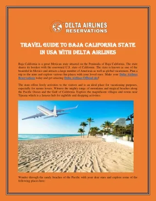 Travel guide to Baja California state in USA with Delta Airlines