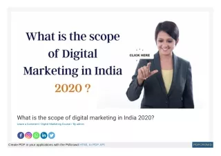 What is the scope of digital marketing in India 2020?