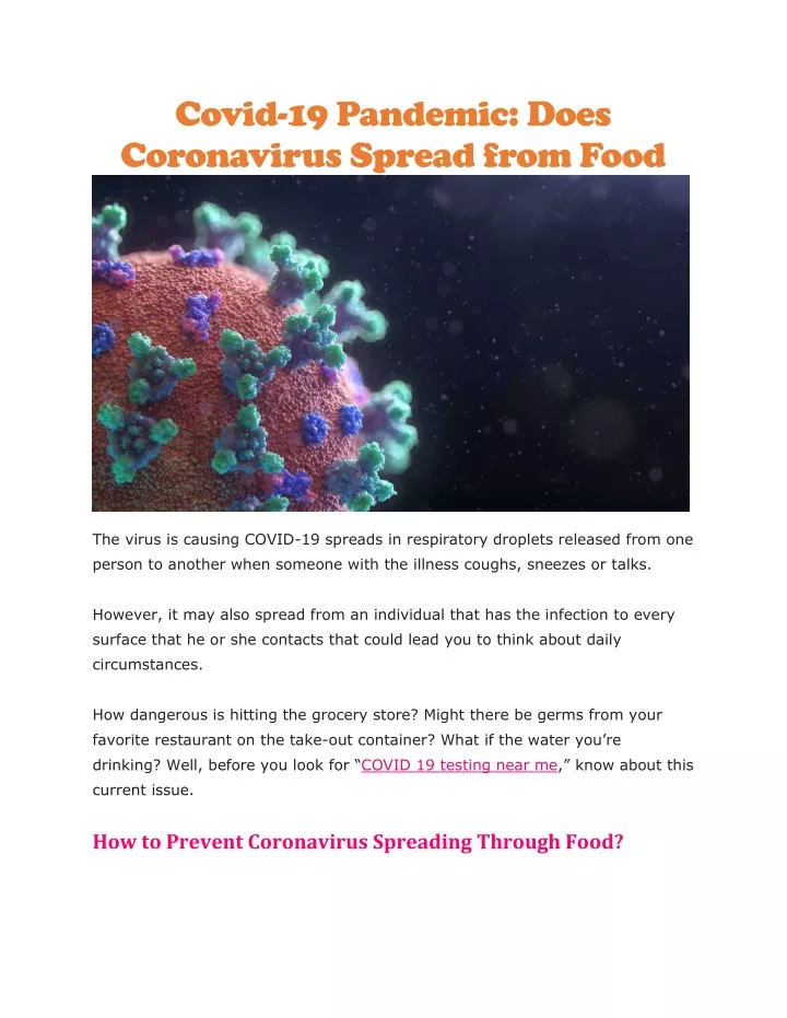 covid 19 pandemic does coronavirus spread from