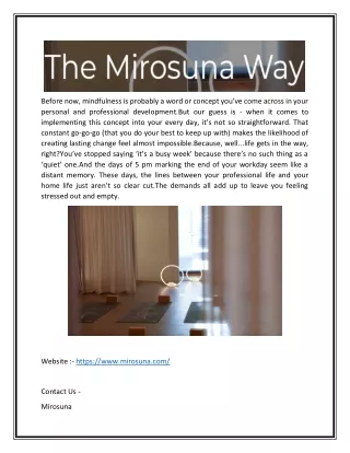 Meditation Classes Melbourne | Mirosuna.com