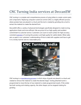 cnc turning india services at deccanew