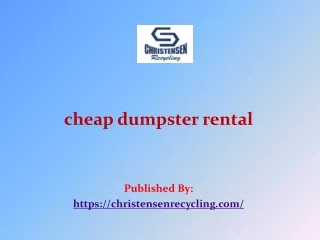cheap dumpster rental