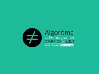 Algoritma dan Pemrograman Minggu 3 Operator