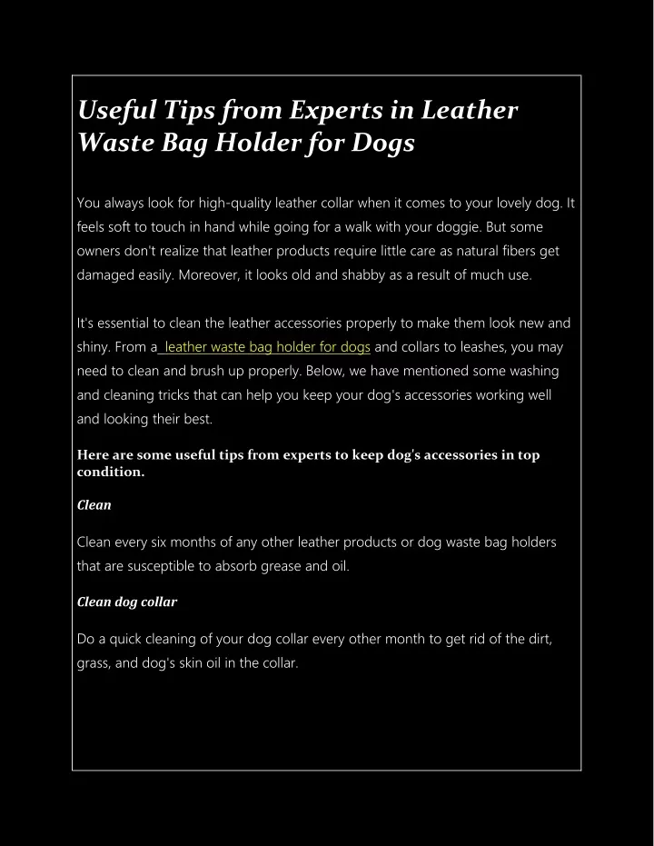 useful tips from experts in leather waste
