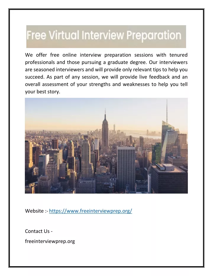 we offer free online interview preparation