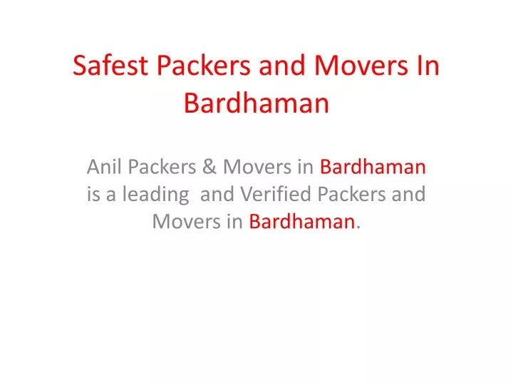 safest packers and movers in bardhaman