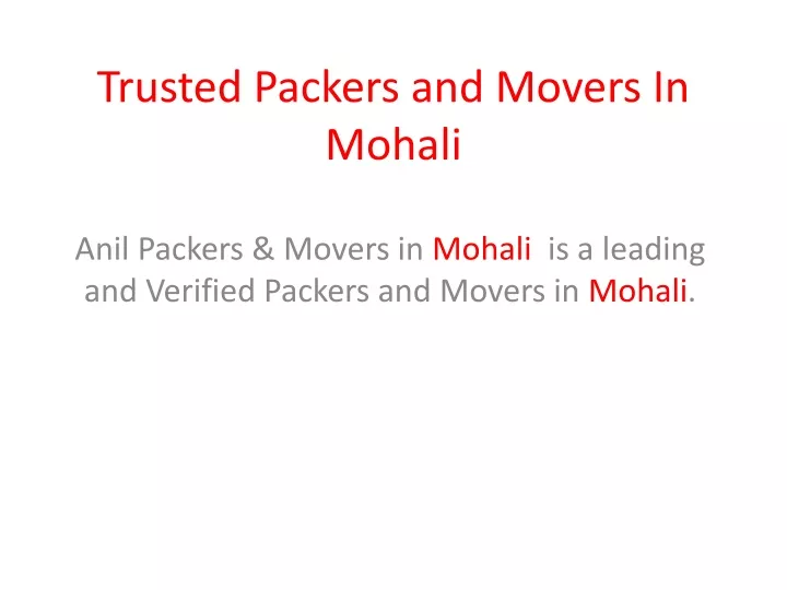 trusted packers and movers in mohali