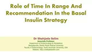 Role of Time In Range And  Recommendation In the Basal Insulin Strategy
