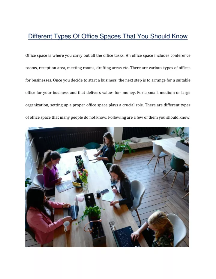 different types of office spaces that you should