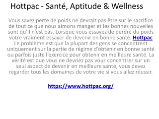 Hottpac - Santé, Aptitude & Wellness