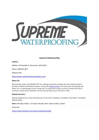 Supreme Waterproofing