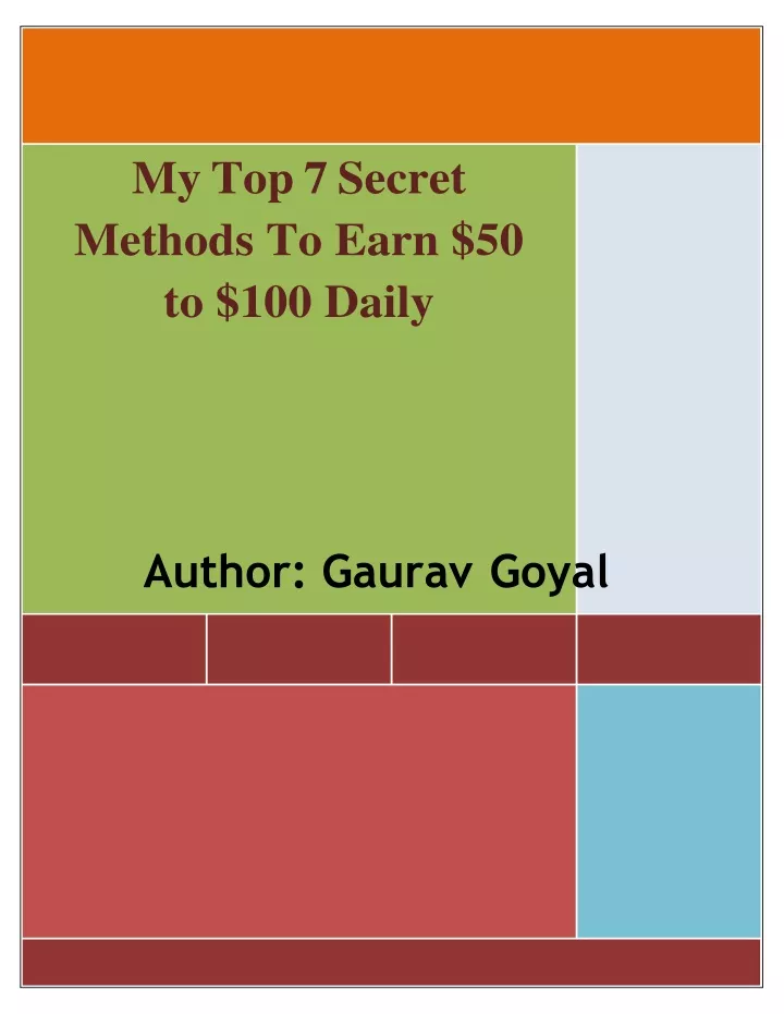 my top 7 secret methods to earn 50 to 100 daily