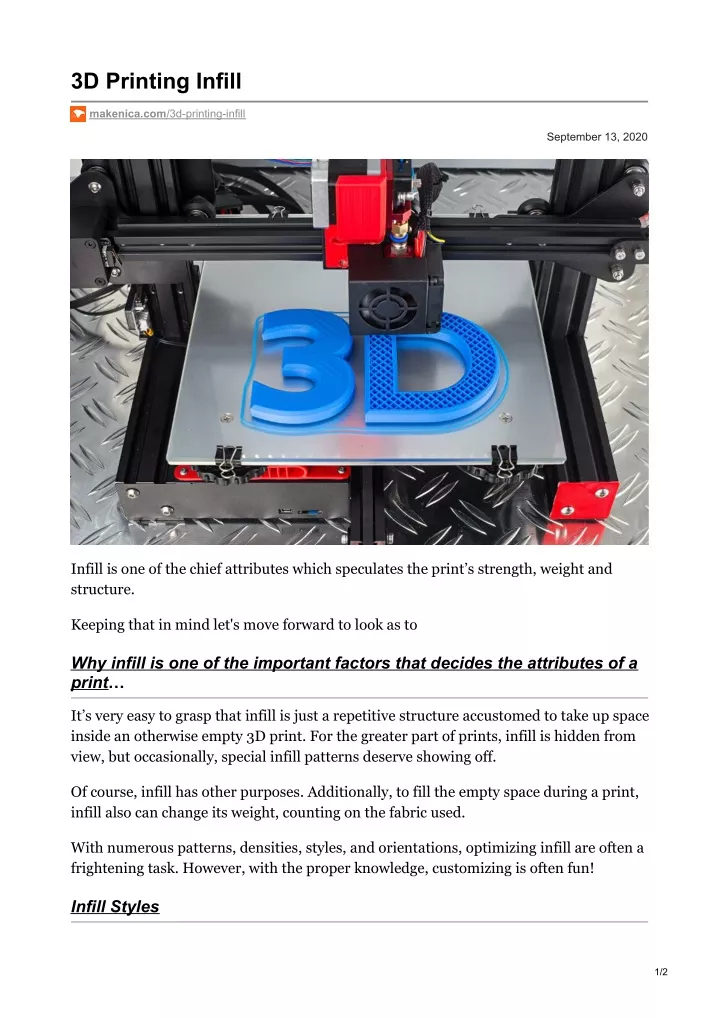 3d printing infill