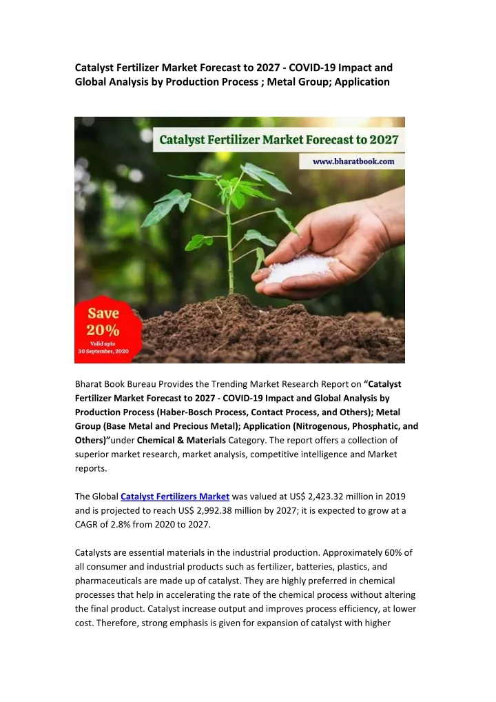 catalyst fertilizer market forecast to 2027 covid